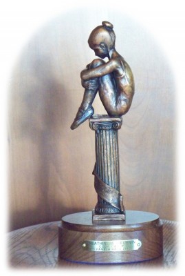Sculpture of young girl.