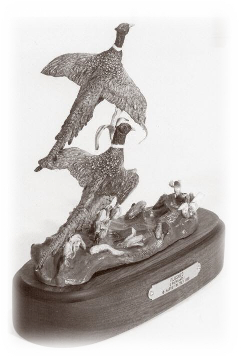 Sculpture of Flushed Pheasants