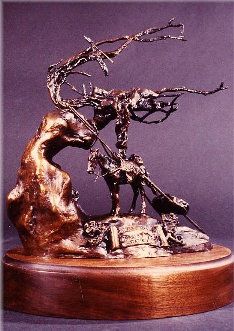 Bronze sculpture of the last visit.