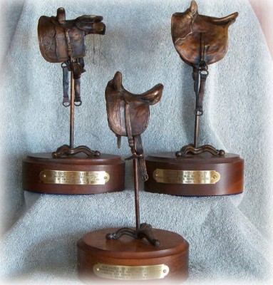 Bronze sculptures of Montana side saddles