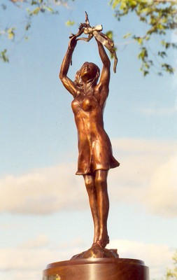 Tie A Yellow Ribbon - young girl in sculpture