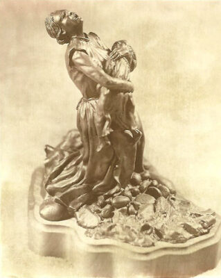 Older advertising photo of the first of sculpture of The Price Front right side view.