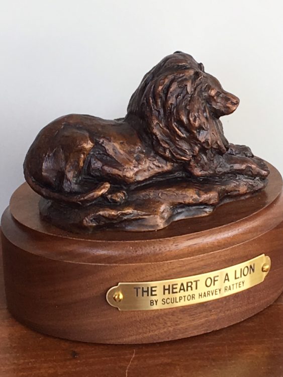 The Heart of a Lion bronze sculpture