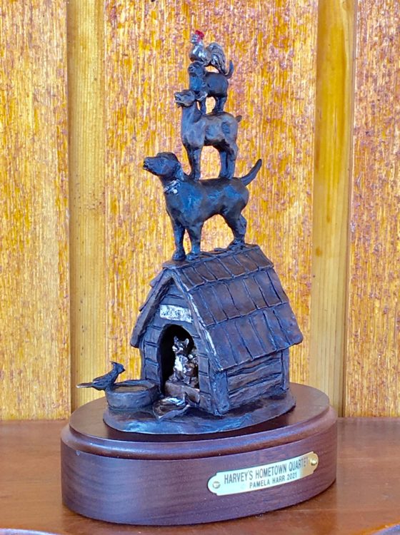 Bronze sculpture of pets