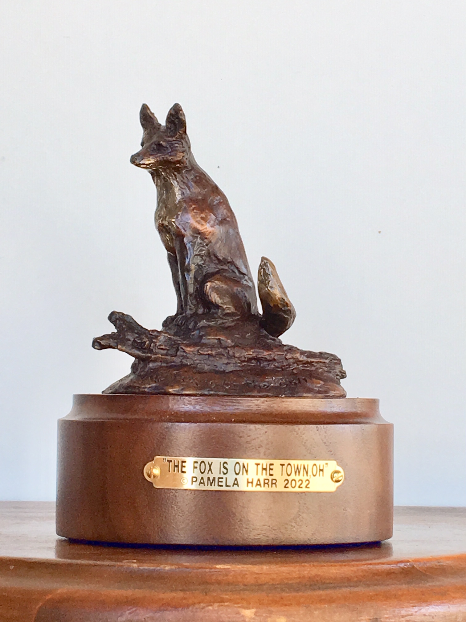 Bronze sculpture of a fox